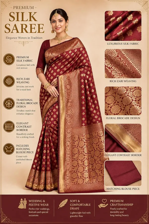 Maroon_Handloom_Silk_Saree_For_Women