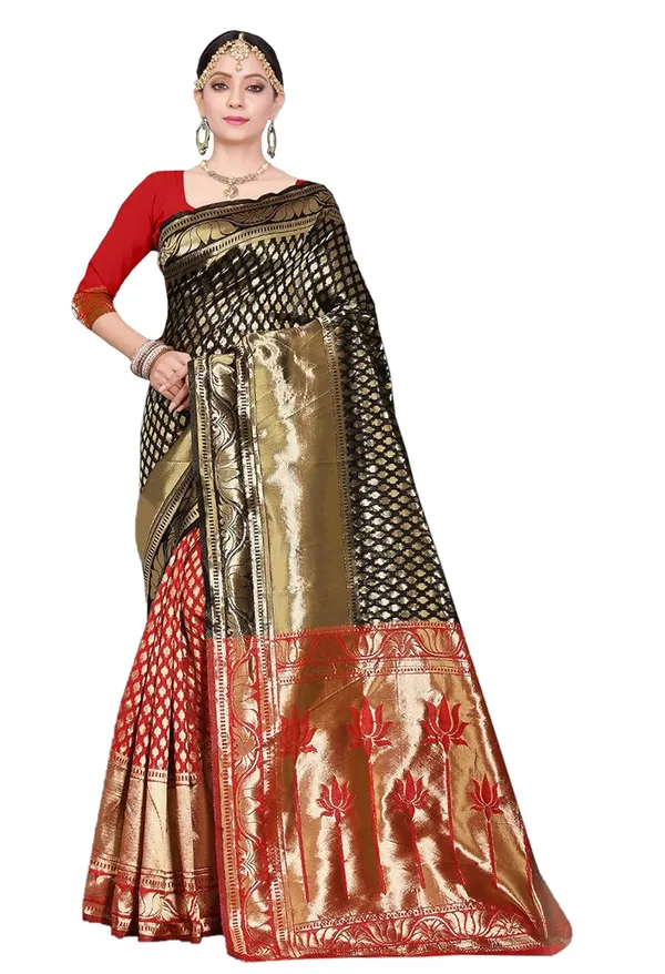 Red_Handloom_Silk_Zari_Work_Saree_For_Women