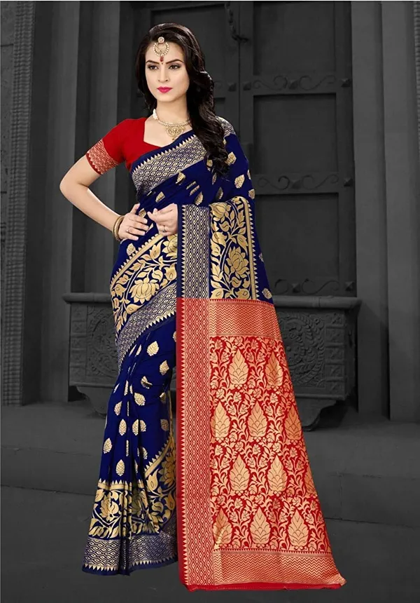 Dark_Blue_Handloom_Silk_Saree_For_Women