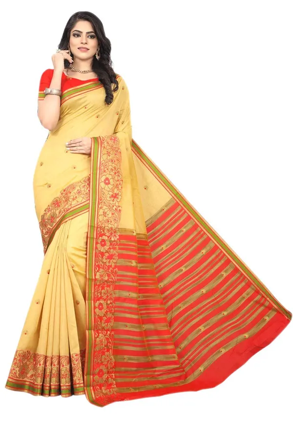 Beige_Cotton_Silk_Saree_With_Blouse_Piece_For_Women