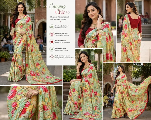 Green_Georgette_Floral_Print_Saree_For_Women