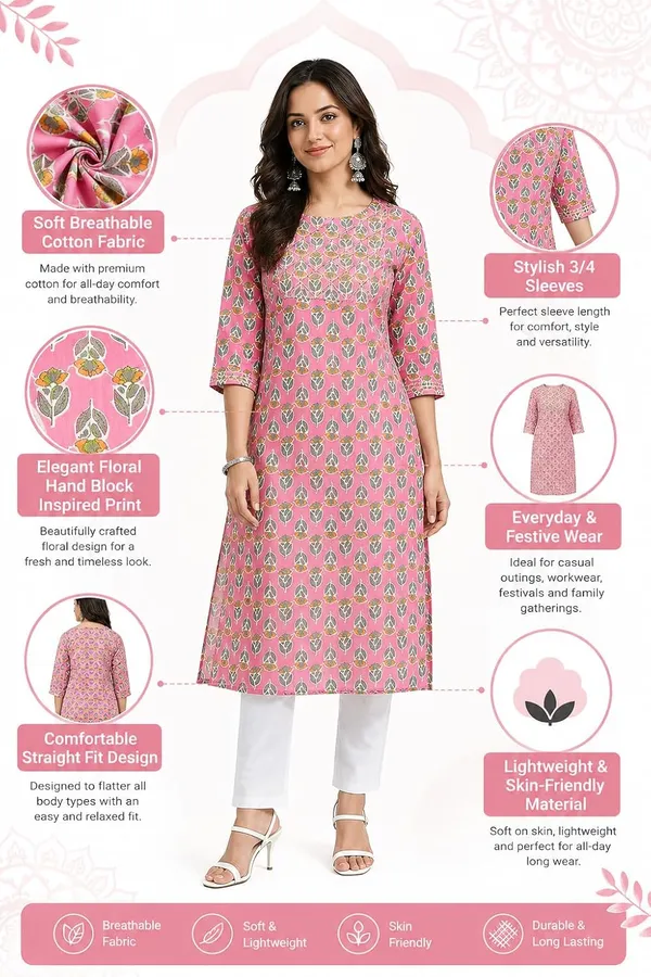 Pink_Cotton_Straight_Floral_Print_Kurti_For_Women