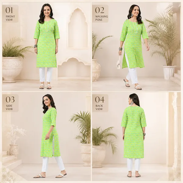 Green_Cotton_Straight_Floral_Print_Kurti_For_Women