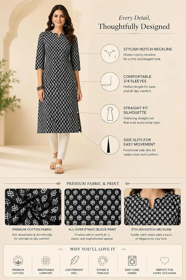 Black_Cotton_Straight_Kurta_For_Women