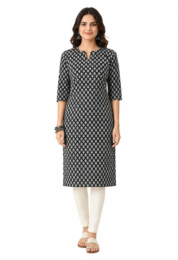 Black_Cotton_Straight_Kurta_For_Women