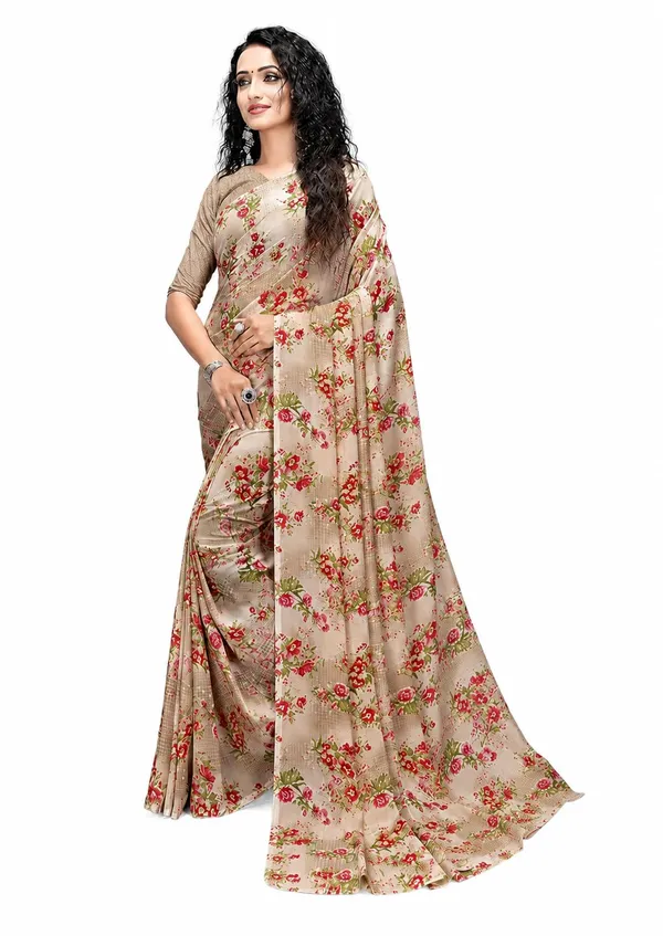 Light_Brown_Georgette_Floral_Print_Saree_For_Women