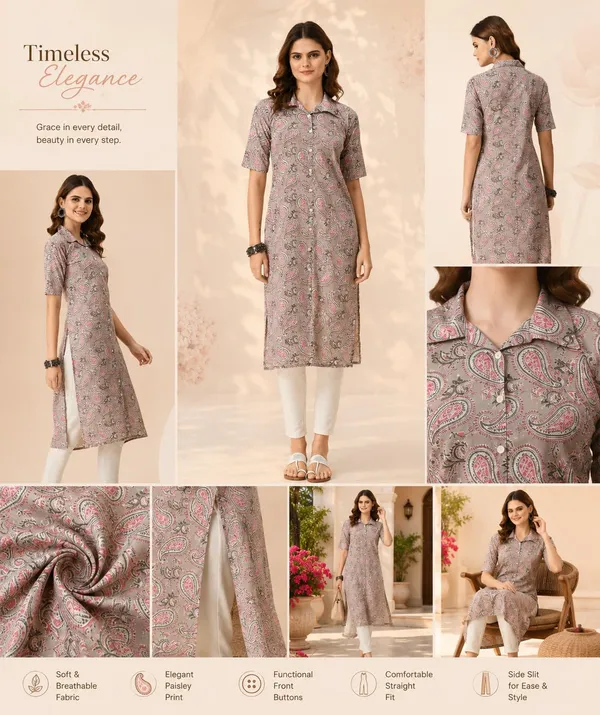 Grey_White_Cotton_Paisley_Printed_Straight_Kurti_For_Women