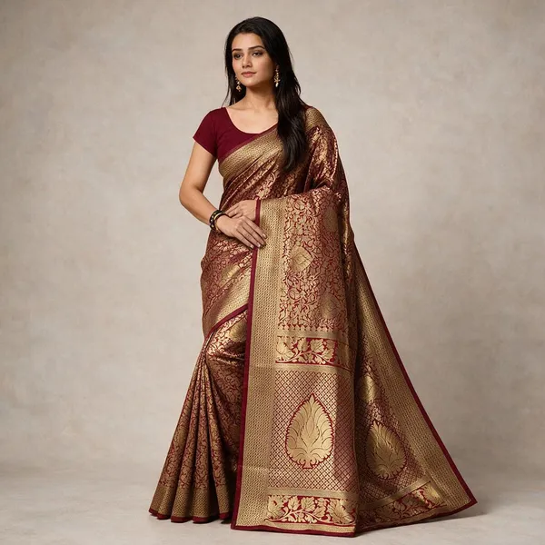 Red_Handloom_Silk_Saree_For_Women