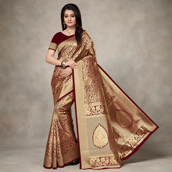 Maroon_Handloom_Silk_Saree_For_Women