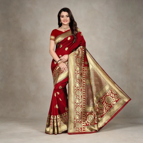 Red_Handloom_Silk_Saree_For_Women