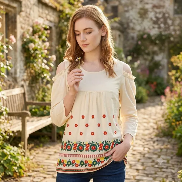 Ivory_Cotton_Embroidered_Cold_Shoulder_Top_For_Women