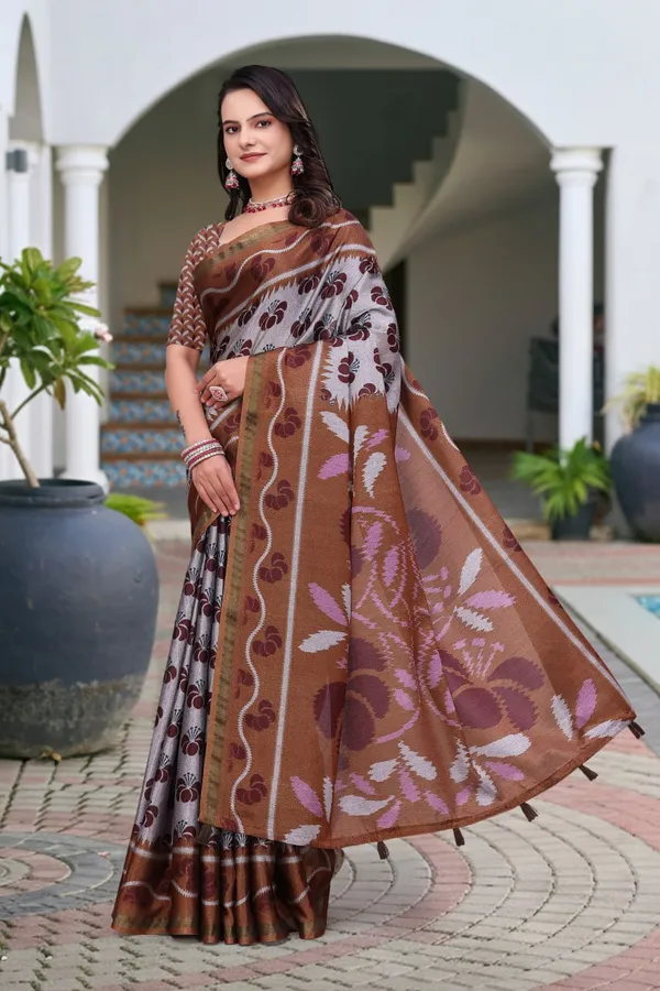 Grey_Cotton_Floral_Motif_Printed_Saree_For_Women
