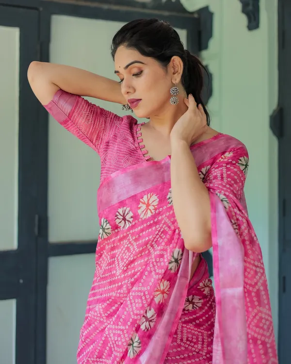 Pink_Cotton_Geometric_Printed_Saree_For_Women