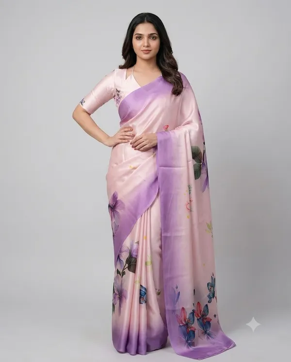 Pink_Cotton_Floral_Print_Saree_For_Women