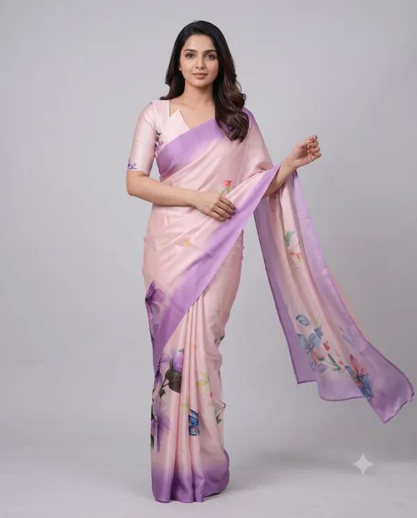 Pink_Cotton_Floral_Print_Saree_For_Women