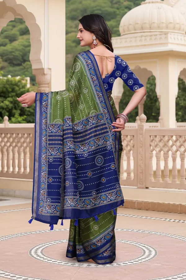 Green_Blue_Cotton_Printed_Saree_For_Women