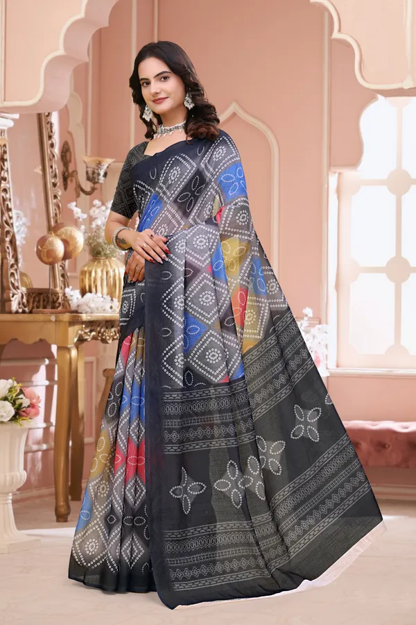 Black_Printed_Saree_Set_for_Women