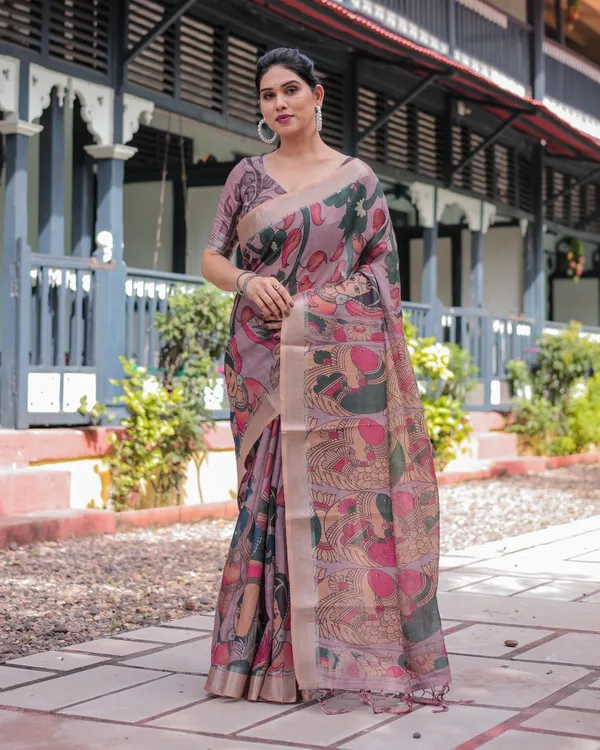 Mauve_Cotton_Floral_Printed_Saree_For_Women