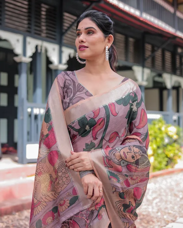 Mauve_Cotton_Floral_Printed_Saree_For_Women
