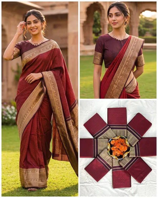 Maroon_Silk_Traditional_Saree_For_Women