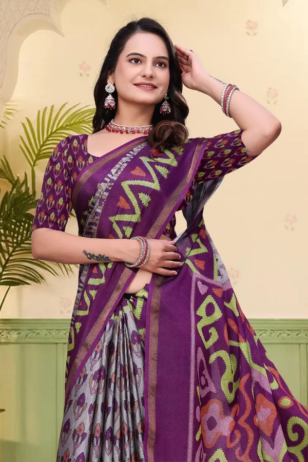 Purple_Cotton_Printed_Saree_For_Women