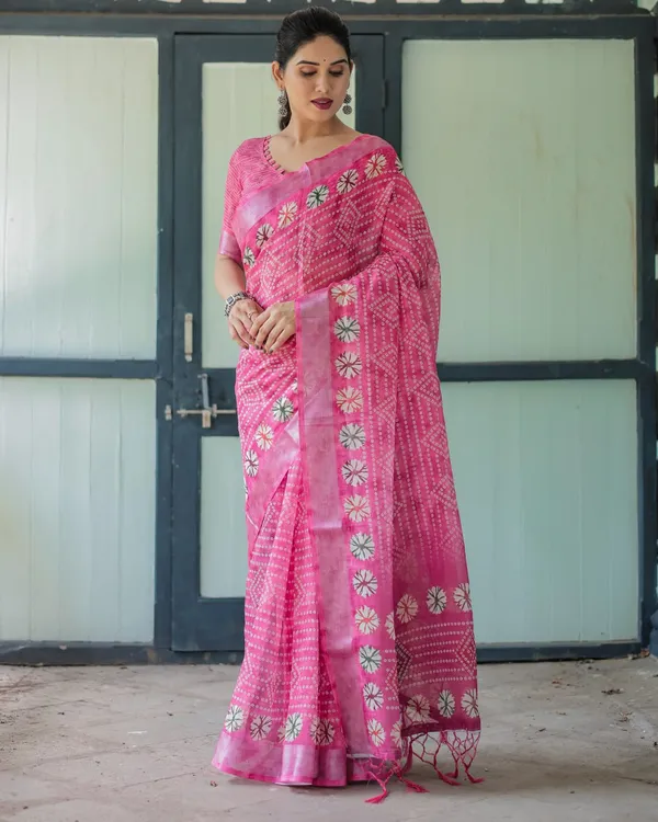 Pink_Cotton_Geometric_Printed_Saree_For_Women