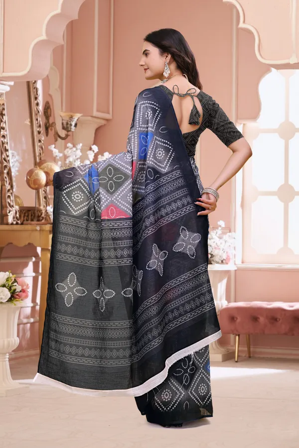 Black_Printed_Saree_Set_for_Women