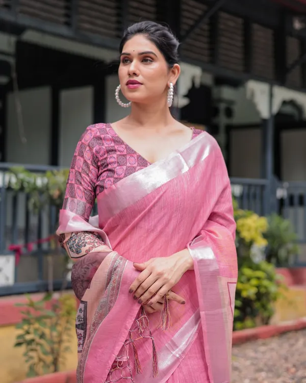 Pink_Cotton_Printed_Saree_For_Women
