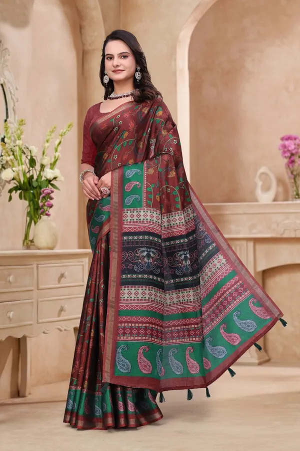 Maroon_Cotton_Paisley_Floral_Printed_Saree_For_Women