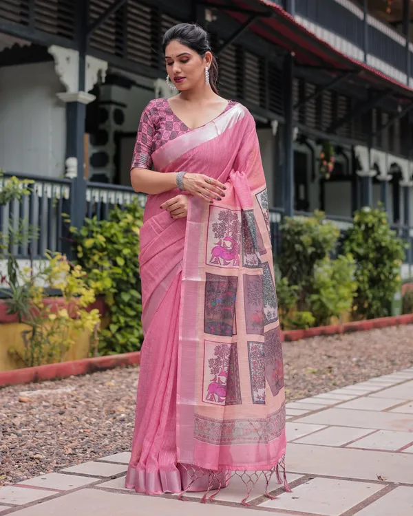 Pink_Cotton_Printed_Saree_For_Women