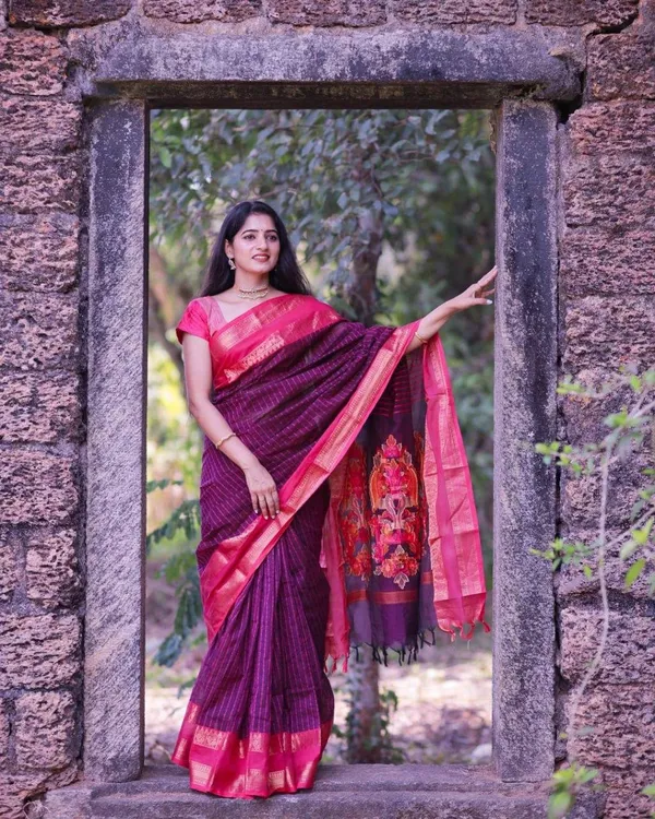 Purple_Silk_Printed_Saree_For_Women