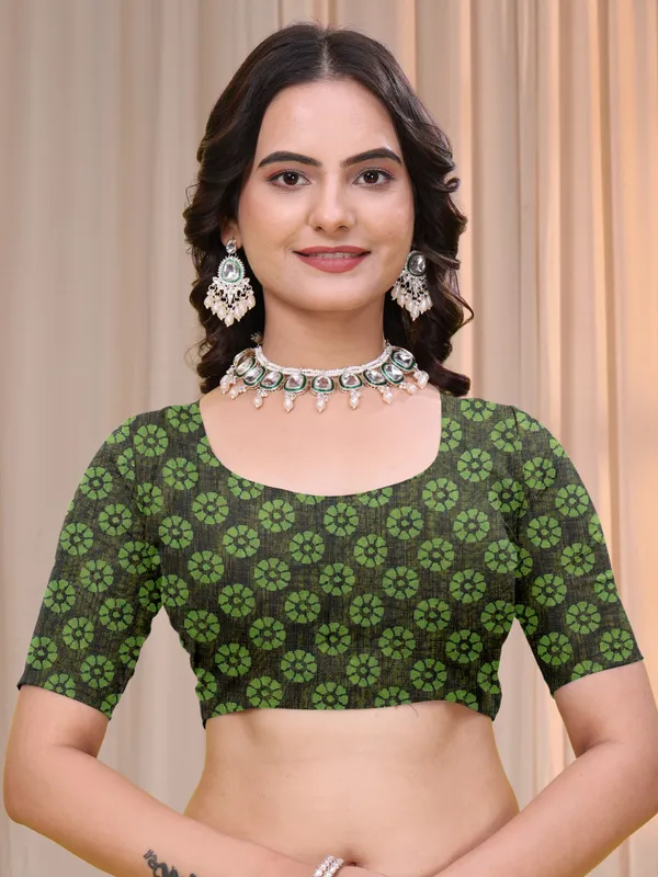 Green_Cotton_Geometric_Paisley_Printed_Saree_For_Women