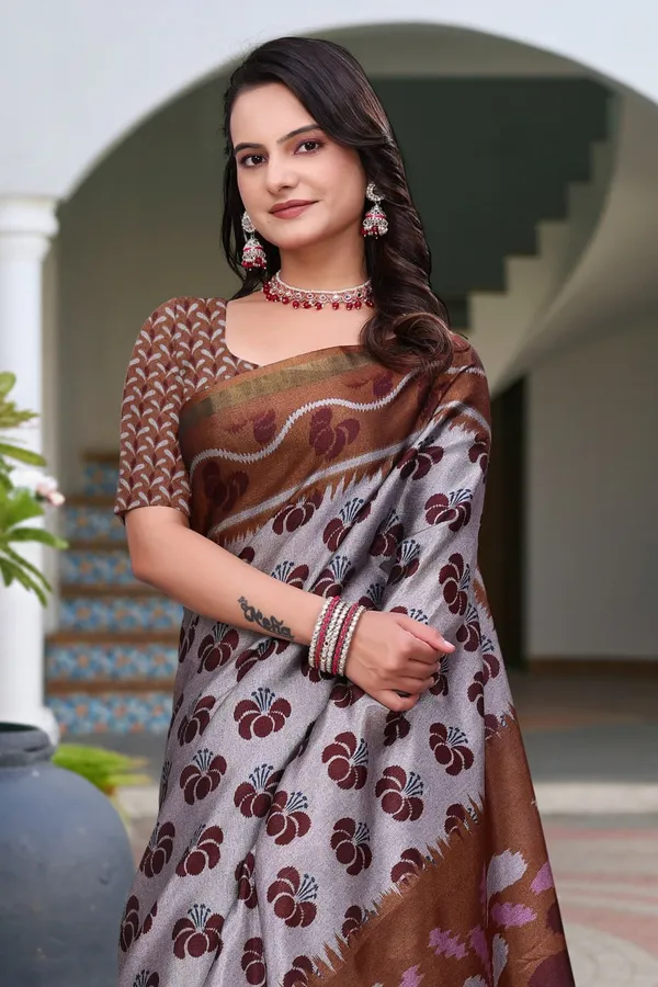 Grey_Cotton_Floral_Motif_Printed_Saree_For_Women