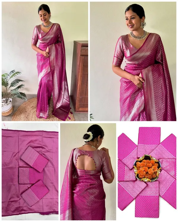 Pink_Silk_Woven_Geometric_Saree_For_Women