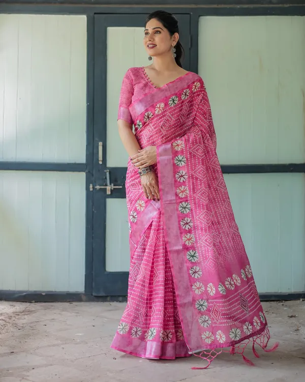 Pink_Cotton_Geometric_Printed_Saree_For_Women