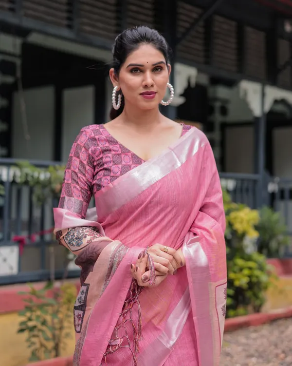 Pink_Cotton_Printed_Saree_For_Women