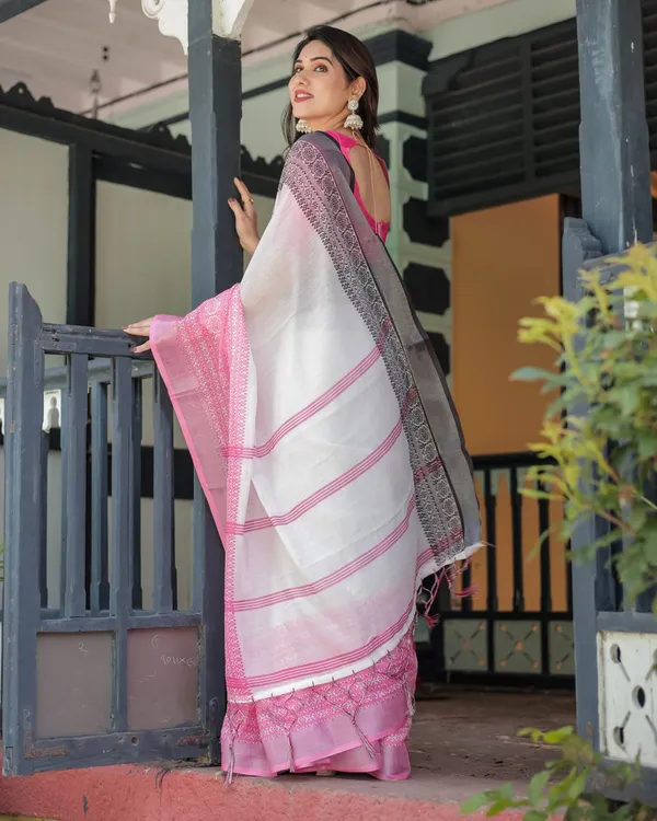 Pink_White_Cotton_Printed_Saree_For_Women