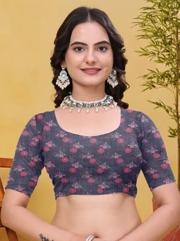 Grey_Cotton_Floral_Printed_Saree_For_Women