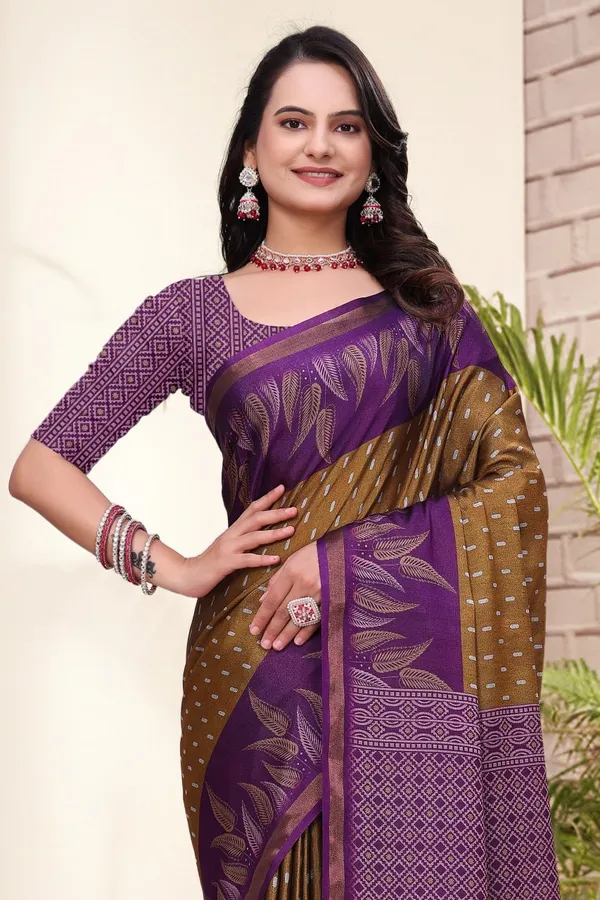 Purple_Cotton_Floral_Leaf_Motif_Printed_Saree_For_Women