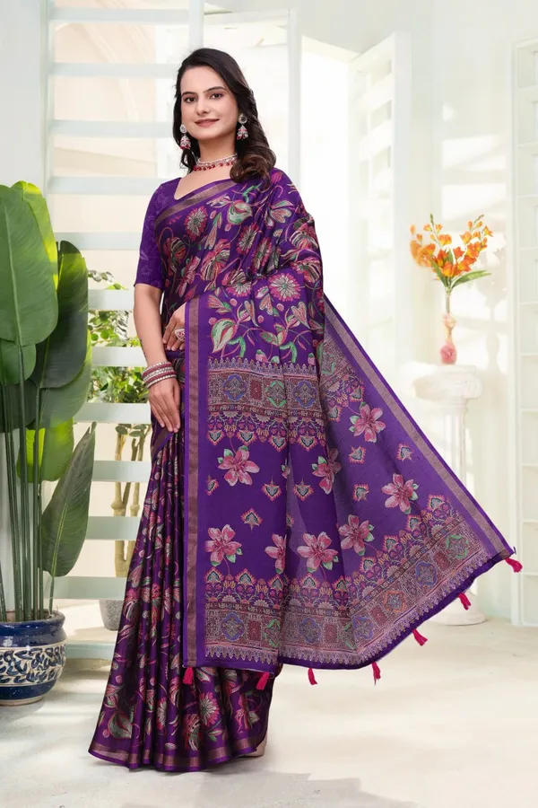 Purple_Cotton_Floral_Paisley_Printed_Saree_With_Blouse_For_Women