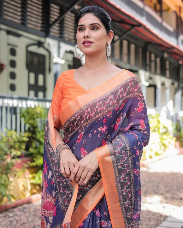 Purple_Cotton_Floral_Paisley_Printed_Saree_For_Women