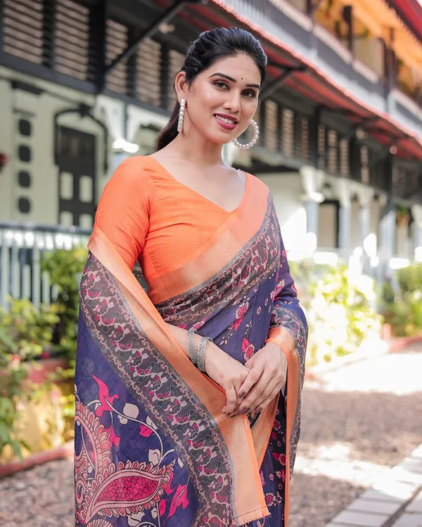 Purple_Cotton_Floral_Paisley_Printed_Saree_For_Women