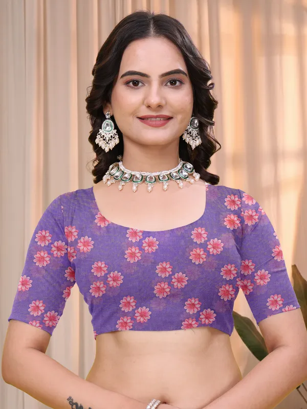 Purple_Cotton_Woven_Floral_Printed_Saree_For_Women