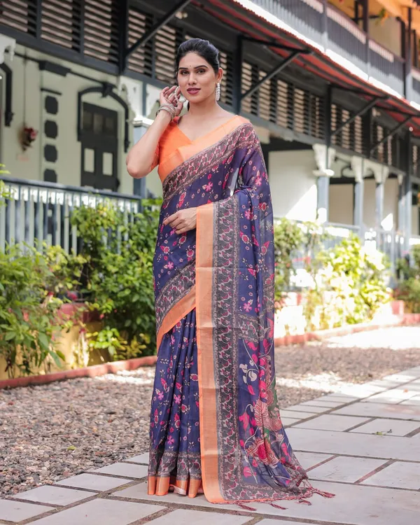 Purple_Cotton_Floral_Paisley_Printed_Saree_For_Women