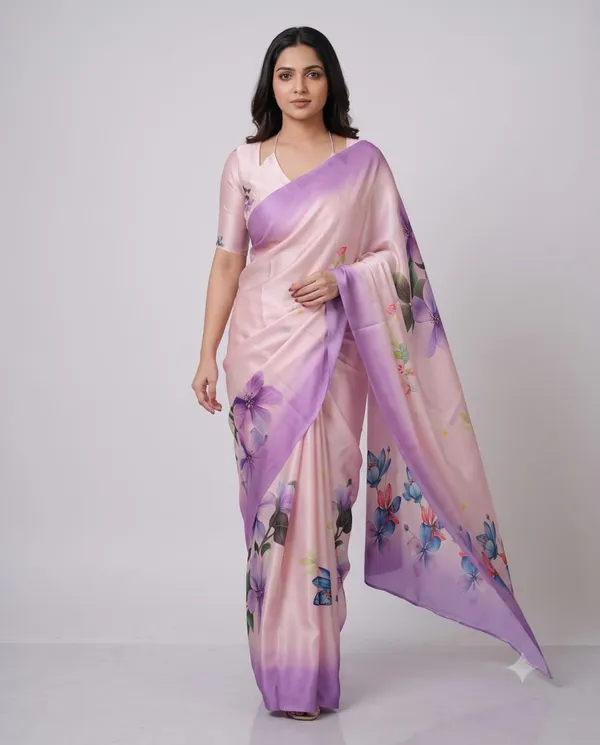 Pink_Cotton_Floral_Print_Saree_For_Women