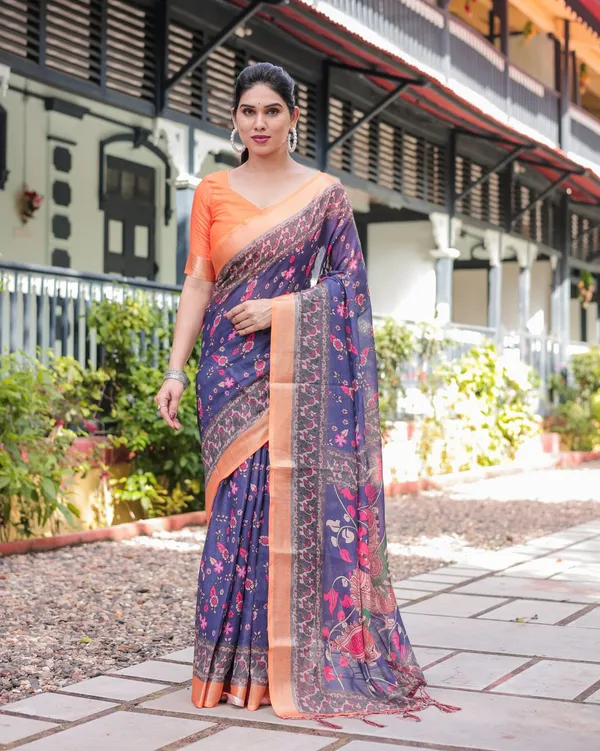 Purple_Cotton_Floral_Paisley_Printed_Saree_For_Women