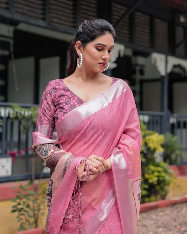 Pink_Cotton_Printed_Saree_For_Women