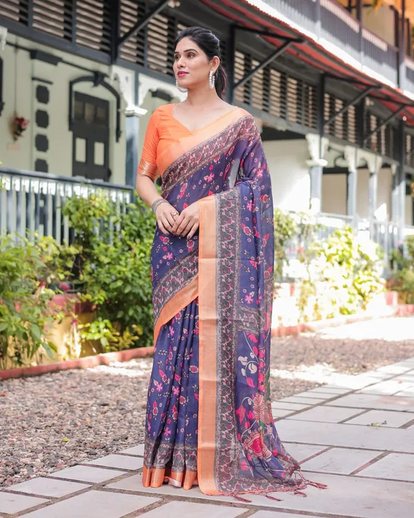 Purple_Cotton_Floral_Paisley_Printed_Saree_For_Women