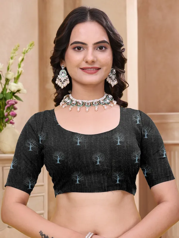 Blue_Black_Cotton_Tree_Motif_Printed_Saree_For_Women