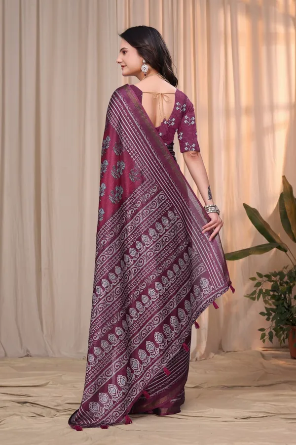 Maroon_Cotton_Printed_Ethnic_Saree_For_Women